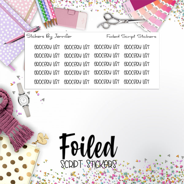 Grocery List P-311 Functional Script Sticker Sheet