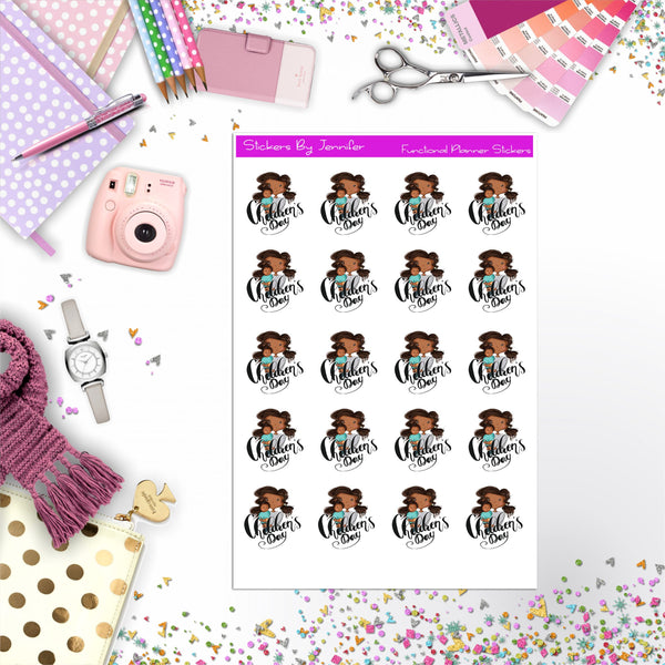Children's Day Year Planner Stickers, Bullet Journal Stickers, Functional Planner Stickers, Stationary Stickers