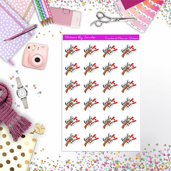 Canada Day Year Planner Stickers, Bullet Journal Stickers, Functional Planner Stickers, Stationary Stickers
