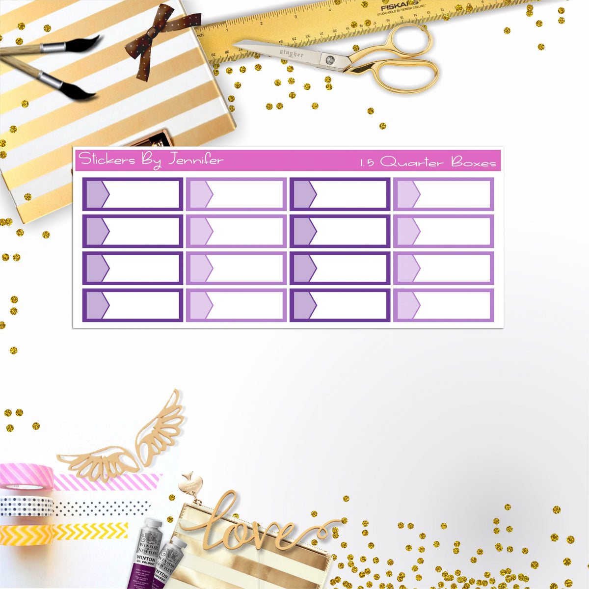 Quarter Boxes 033 Planner Stickers, Journal Stickers, Functional Planner Stickers, Stationary Stickers