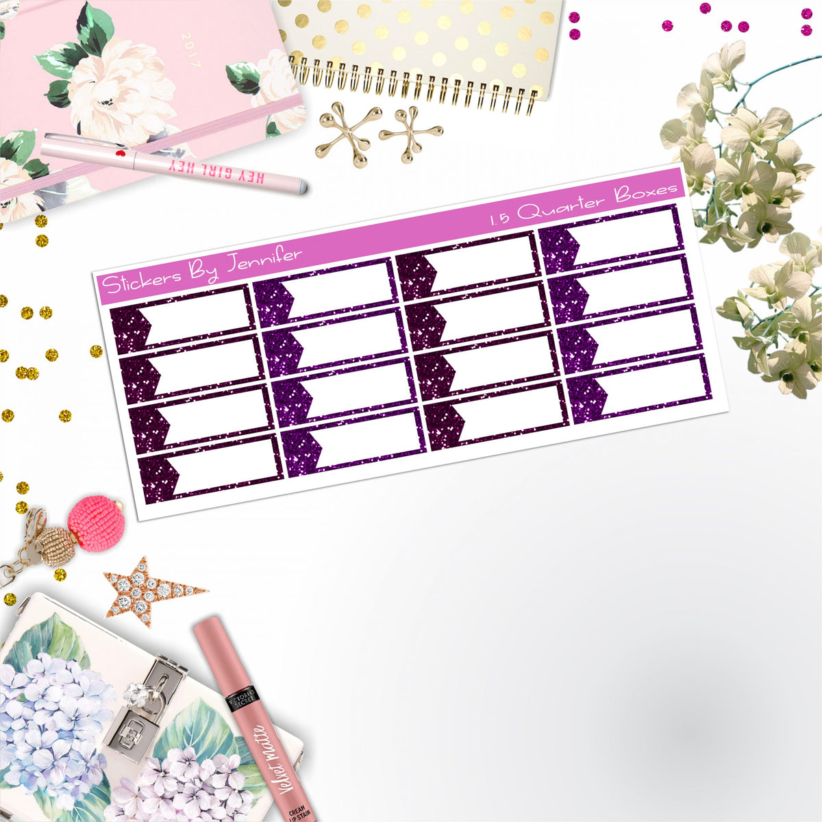 Quarter Boxes 034 Planner Stickers, Journal Stickers, Functional Planner Stickers, Stationary Stickers