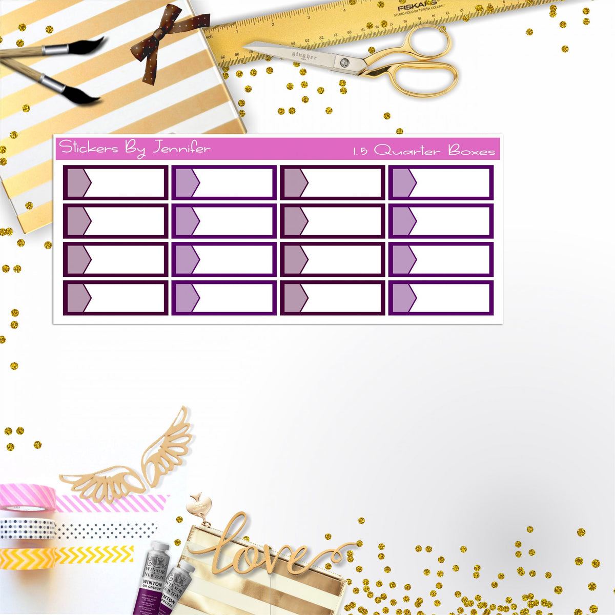 Quarter Boxes 034 Planner Stickers, Journal Stickers, Functional Planner Stickers, Stationary Stickers