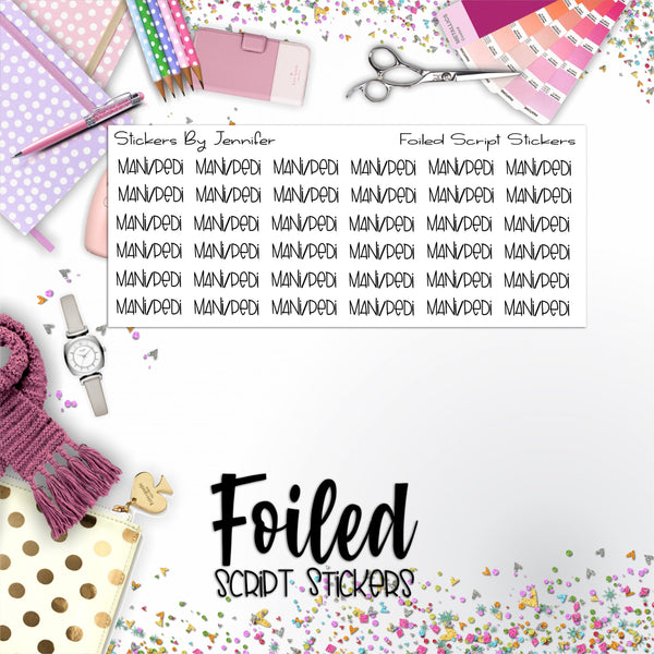 Mani/Pedi P-355 Functional Script Sticker Sheet