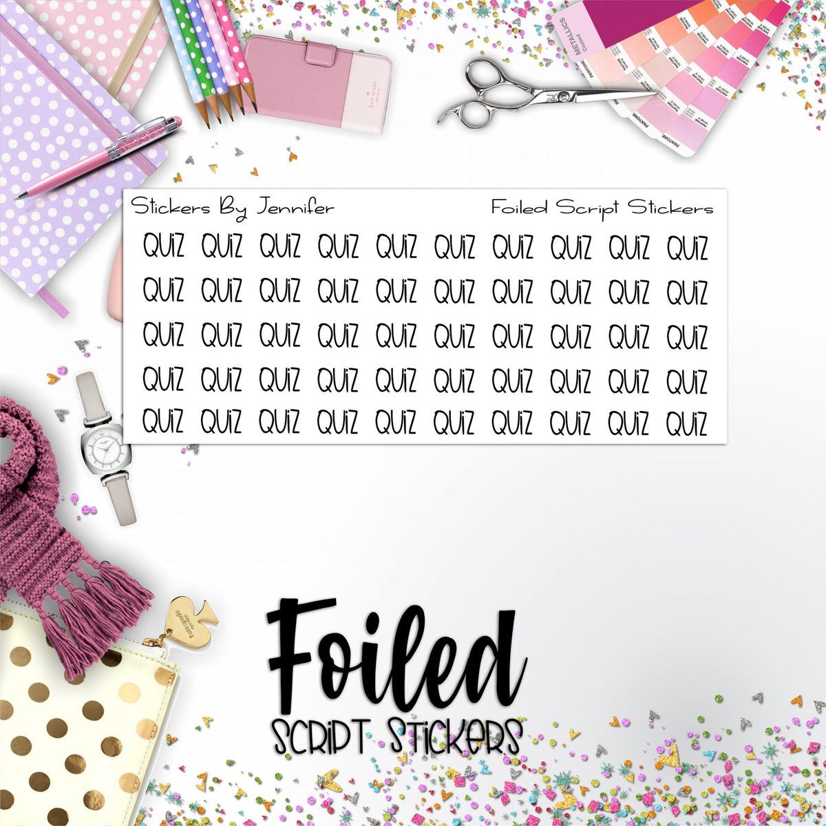 Quiz P-358 Functional Script Sticker Sheet