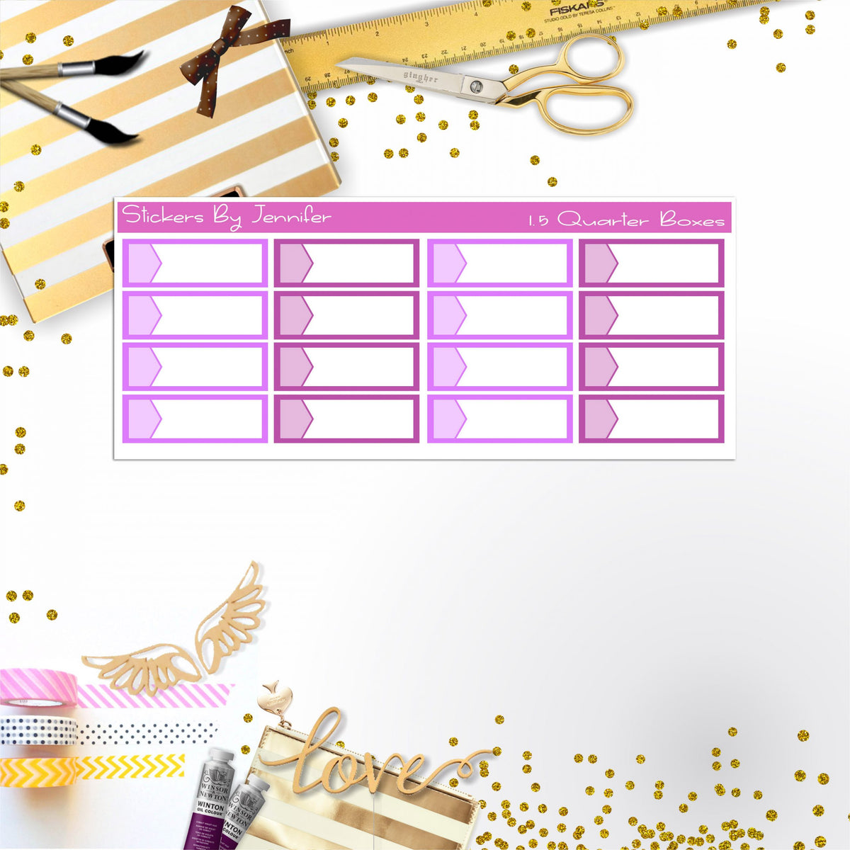 Quarter Boxes 036 Planner Stickers, Journal Stickers, Functional Planner Stickers, Stationary Stickers