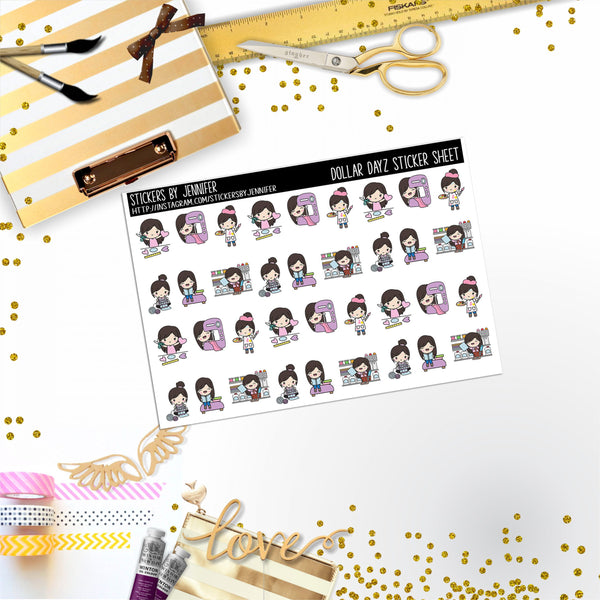 Deco Mini DD036, Planner Stickers, Bullet Journal, Functional Planner Stickers, Stationary Stickers