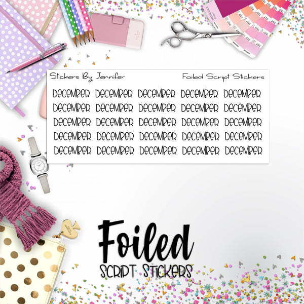 December P-367 Functional Script Sticker Sheet