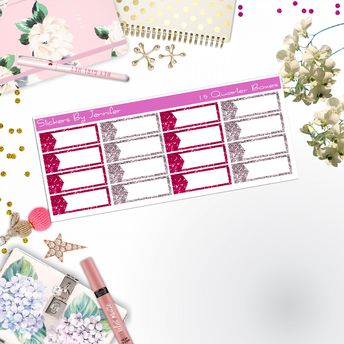 Quarter Boxes 037 Planner Stickers, Journal Stickers, Functional Planner Stickers, Stationary Stickers