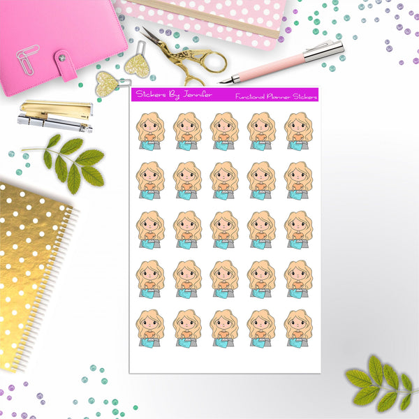 Cleaning Girl Planner Stickers, Bullet Journal Stickers, Functional Planner Stickers, Stationary Stickers