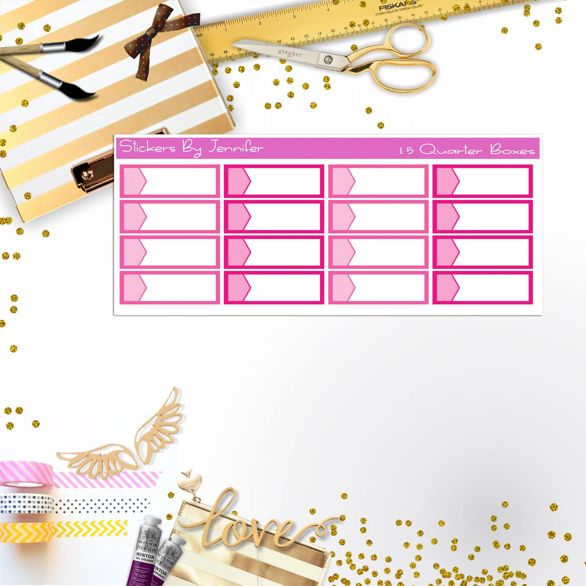 Quarter Boxes 038 Planner Stickers, Journal Stickers, Functional Planner Stickers, Stationary Stickers