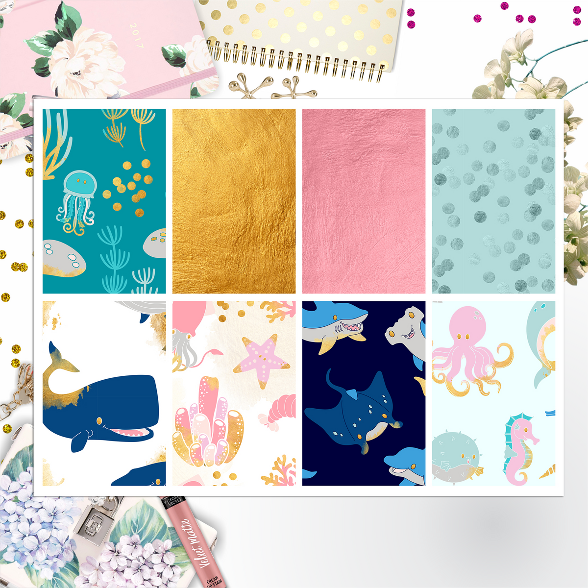 Summer Beach Theme 004 Box Big Happy Planner, Erin Condren, Classic Happy Planner