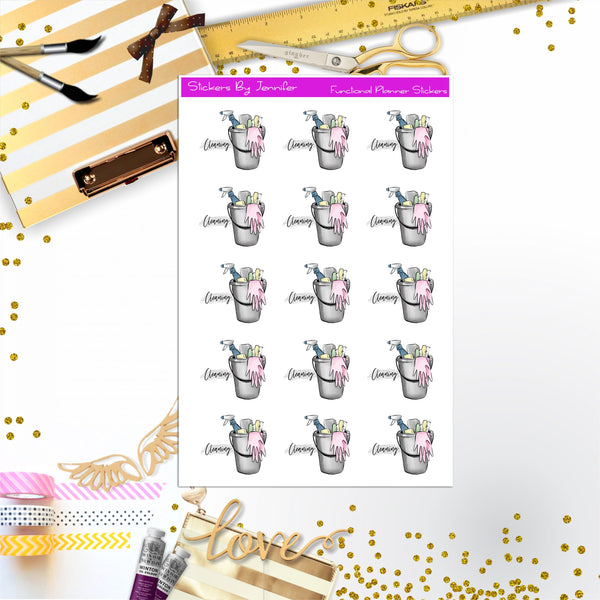 Cleaning Stickers, Planner Stickers, Journal Stickers, Functional Planner Stickers, Stationary Stickers