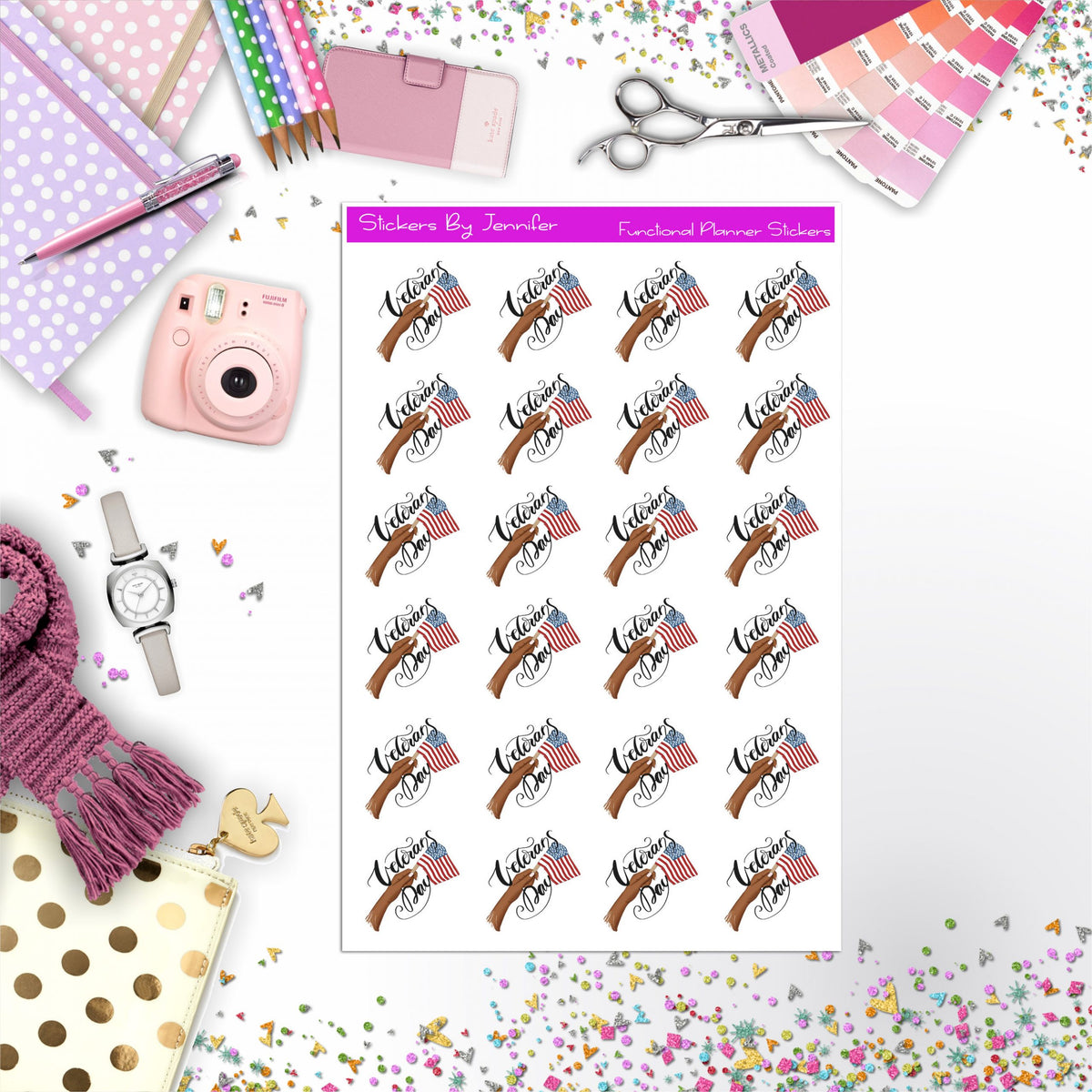 Veterans Day Icon Planner Stickers, Bullet Journal Stickers, Functional Planner Stickers, Stationary Stickers