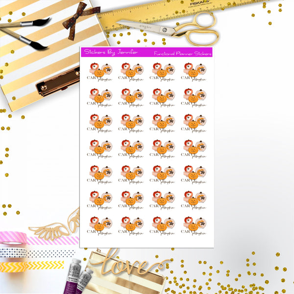 Carve Pumpkin Stickers, Planner Stickers, Journal Stickers, Functional Planner Stickers, Stationary Stickers