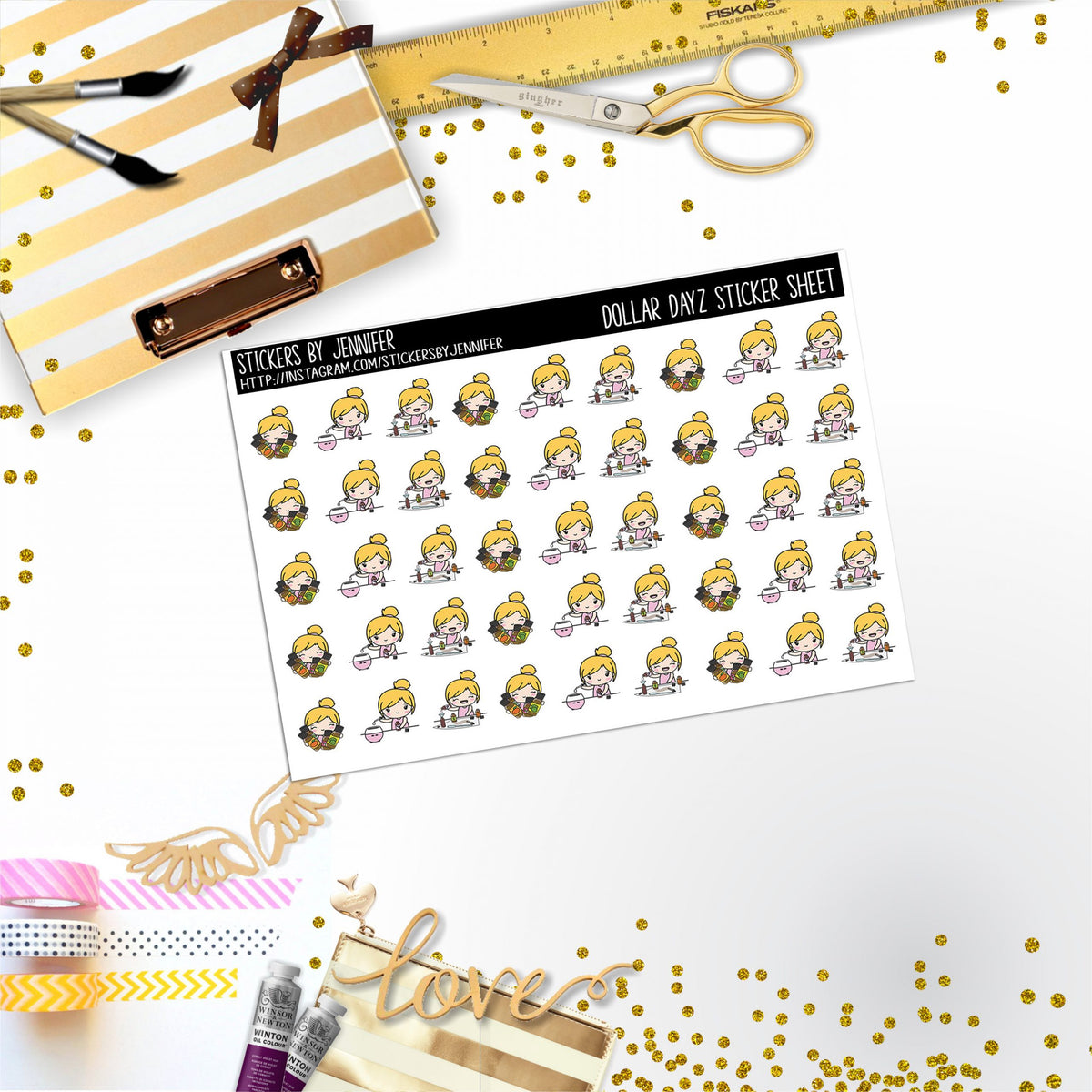 Deco Mini DD040, Planner Stickers, Bullet Journal, Functional Planner Stickers, Stationary Stickers