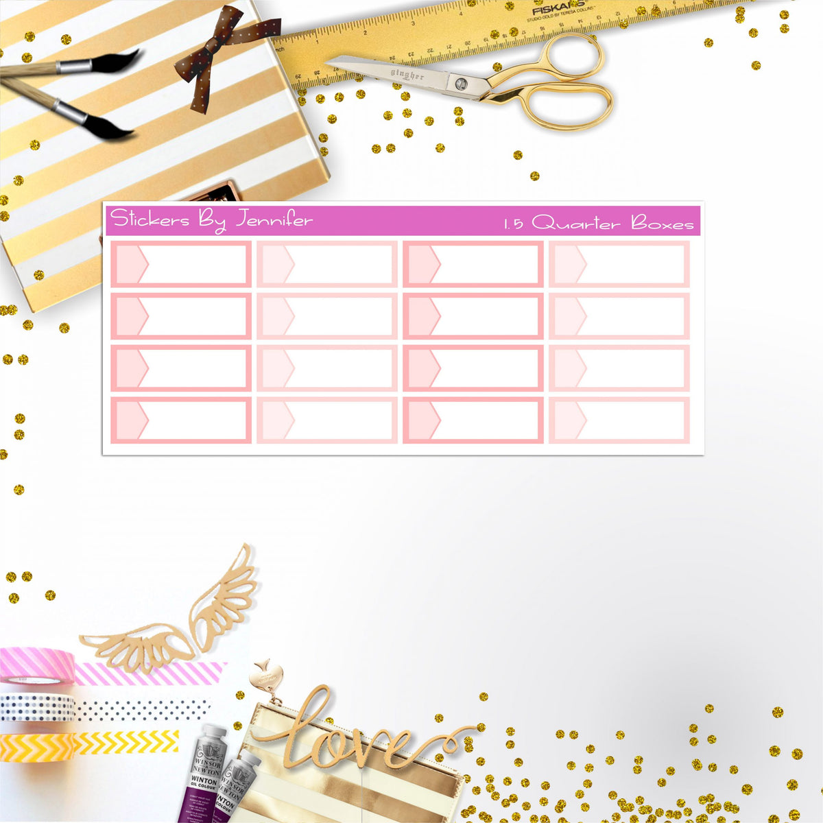 Quarter Boxes 040 Planner Stickers, Journal Stickers, Functional Planner Stickers, Stationary Stickers