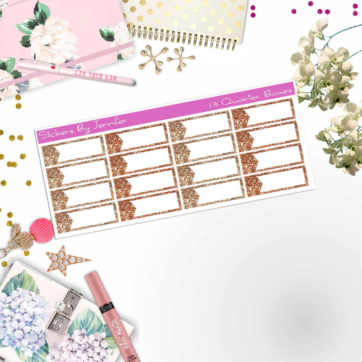 Quarter Boxes 043 Planner Stickers, Journal Stickers, Functional Planner Stickers, Stationary Stickers