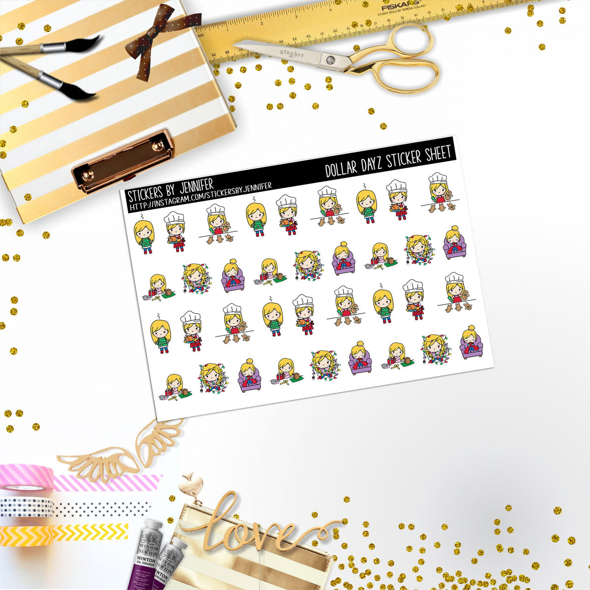 Deco Mini DD043, Planner Stickers, Bullet Journal, Functional Planner Stickers, Stationary Stickers