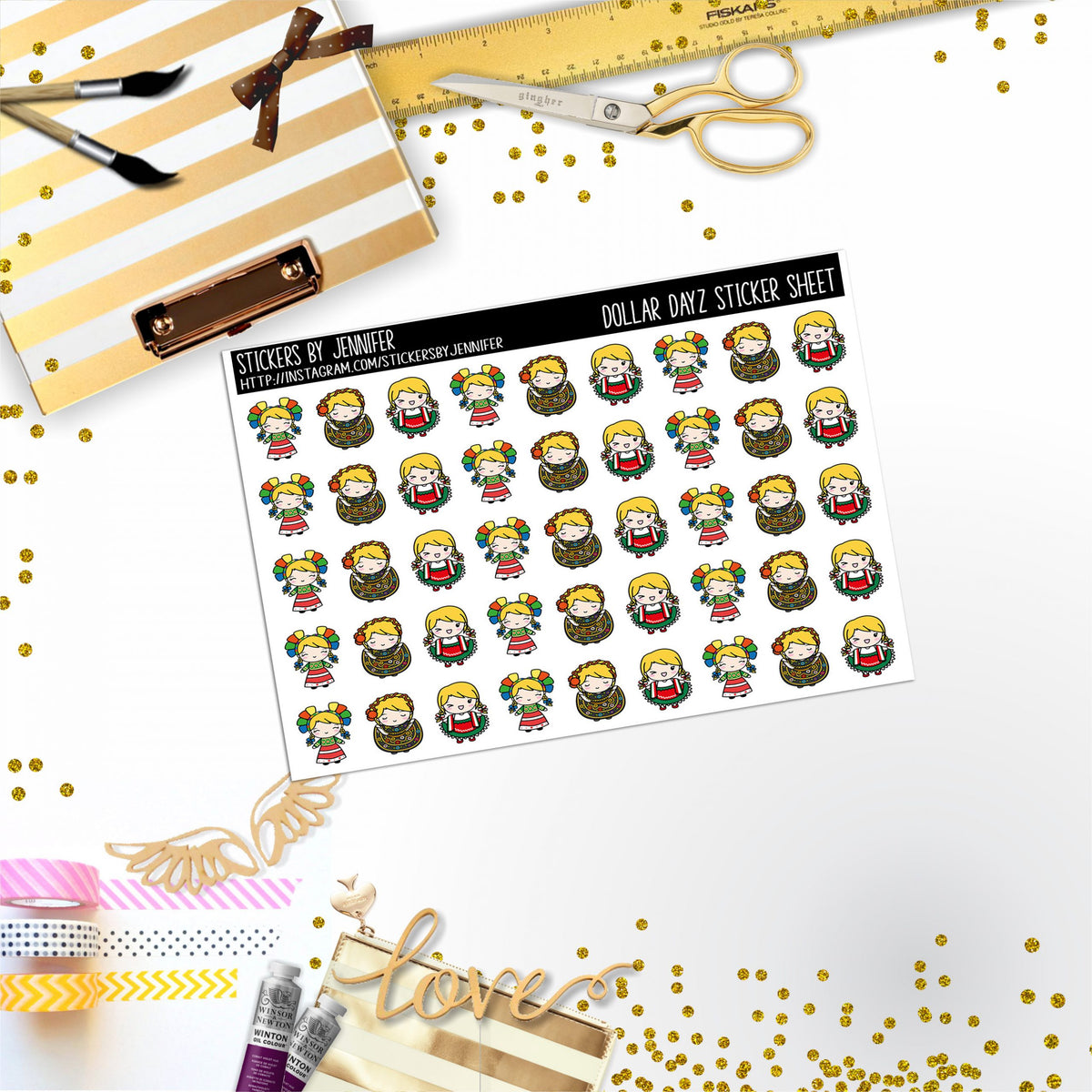Deco Mini DD044, Planner Stickers, Bullet Journal, Functional Planner Stickers, Stationary Stickers