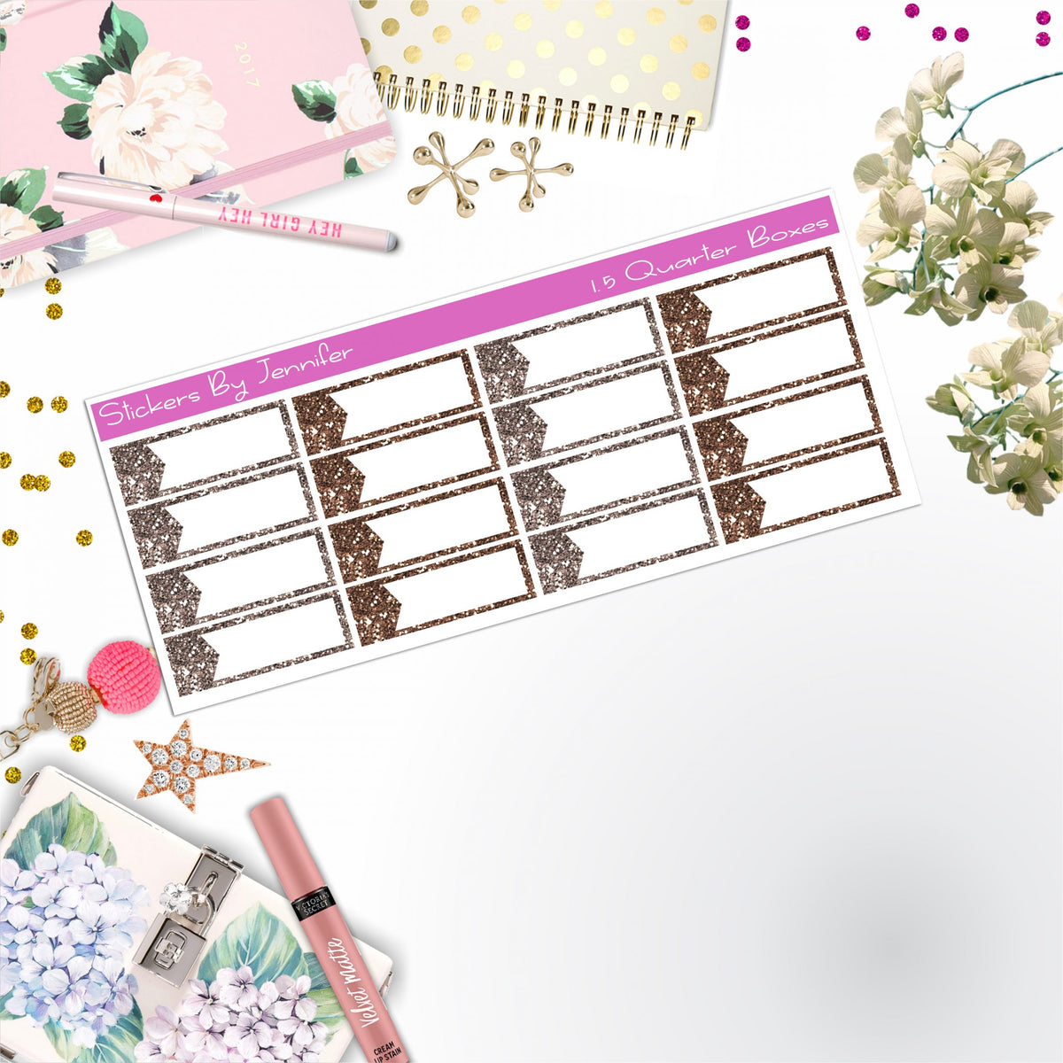 Quarter Boxes 048 Planner Stickers, Journal Stickers, Functional Planner Stickers, Stationary Stickers