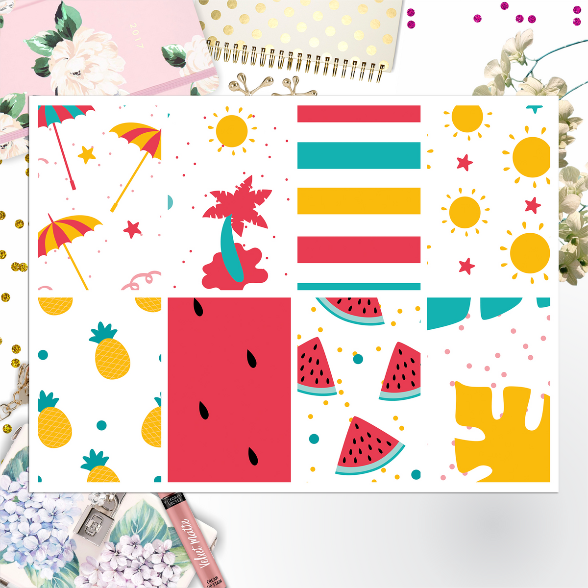 Summer Beach Full Box Big Happy Planner, Erin Condren, Classic Happy Planner