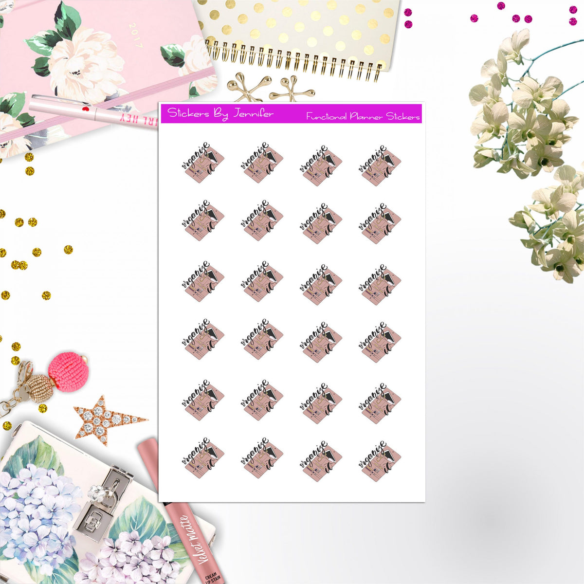 Organize Icon Stickers, Bullet Journal Stickers, Functional Planner Stickers, Stationary Stickers