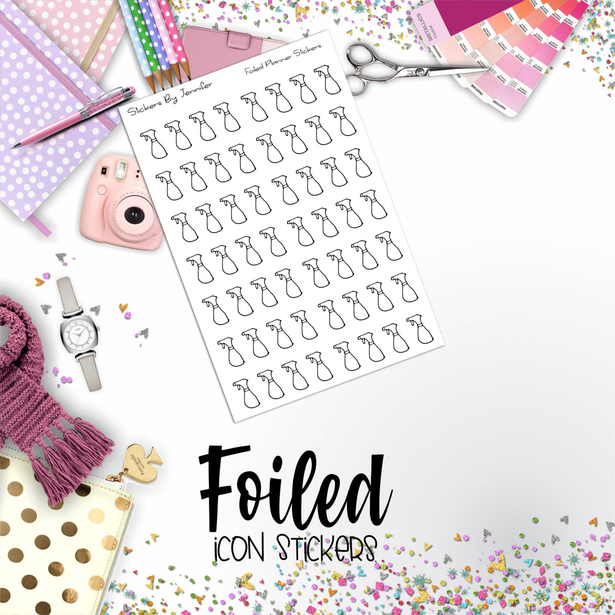 Cleaning Bottle Functional Sticker Sheet
