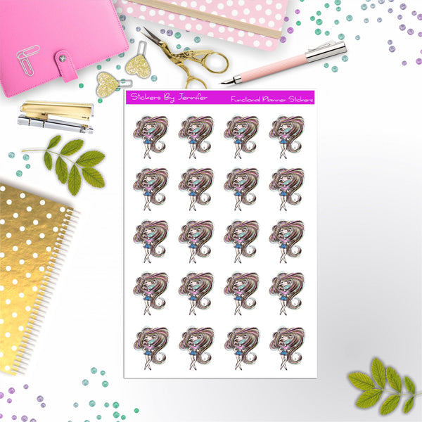 Face Mask Girl Planner Stickers, Bullet Journal Stickers, Functional Planner Stickers, Stationary Stickers