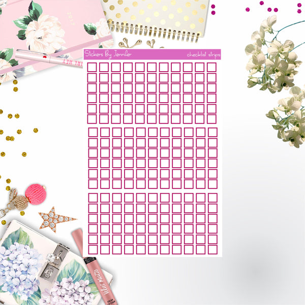 Checklist Strip Stickers 061, Bullet Journal Stickers, Functional Planner Stickers, Stationary Stickers