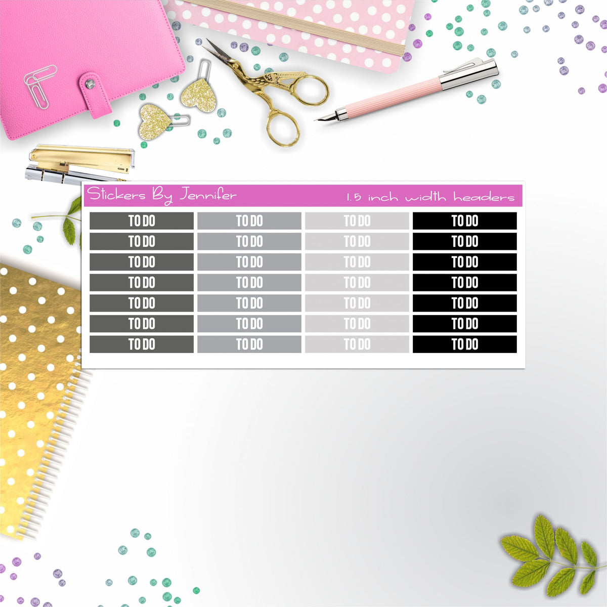 To Do 069 Planner Headers, Planner Stickers, Journal Stickers, Functional Planner Stickers, Stationary Stickers