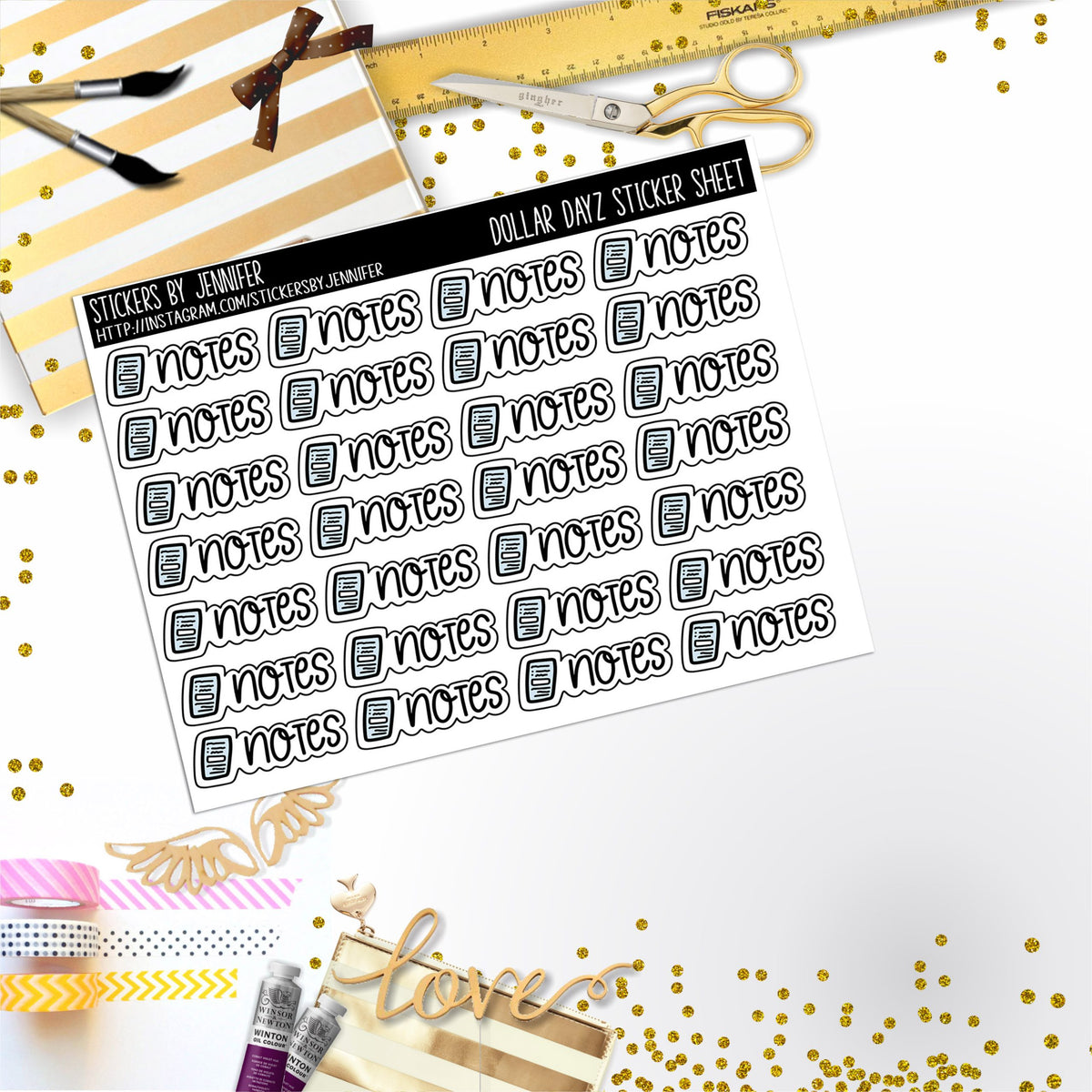 Deco Mini DD690 Planner Stickers, Bullet Journal, Functional Planner Stickers, Stationary Stickers
