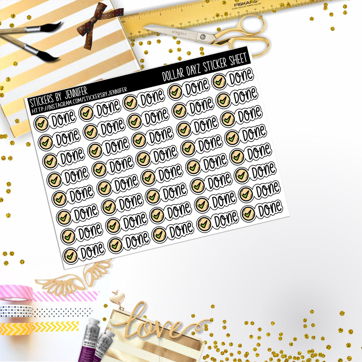 Deco Mini DD695 Planner Stickers, Bullet Journal, Functional Planner Stickers, Stationary Stickers