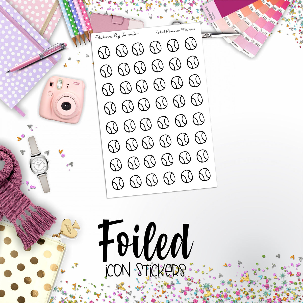 Tennis Ball Functional Sticker Sheet