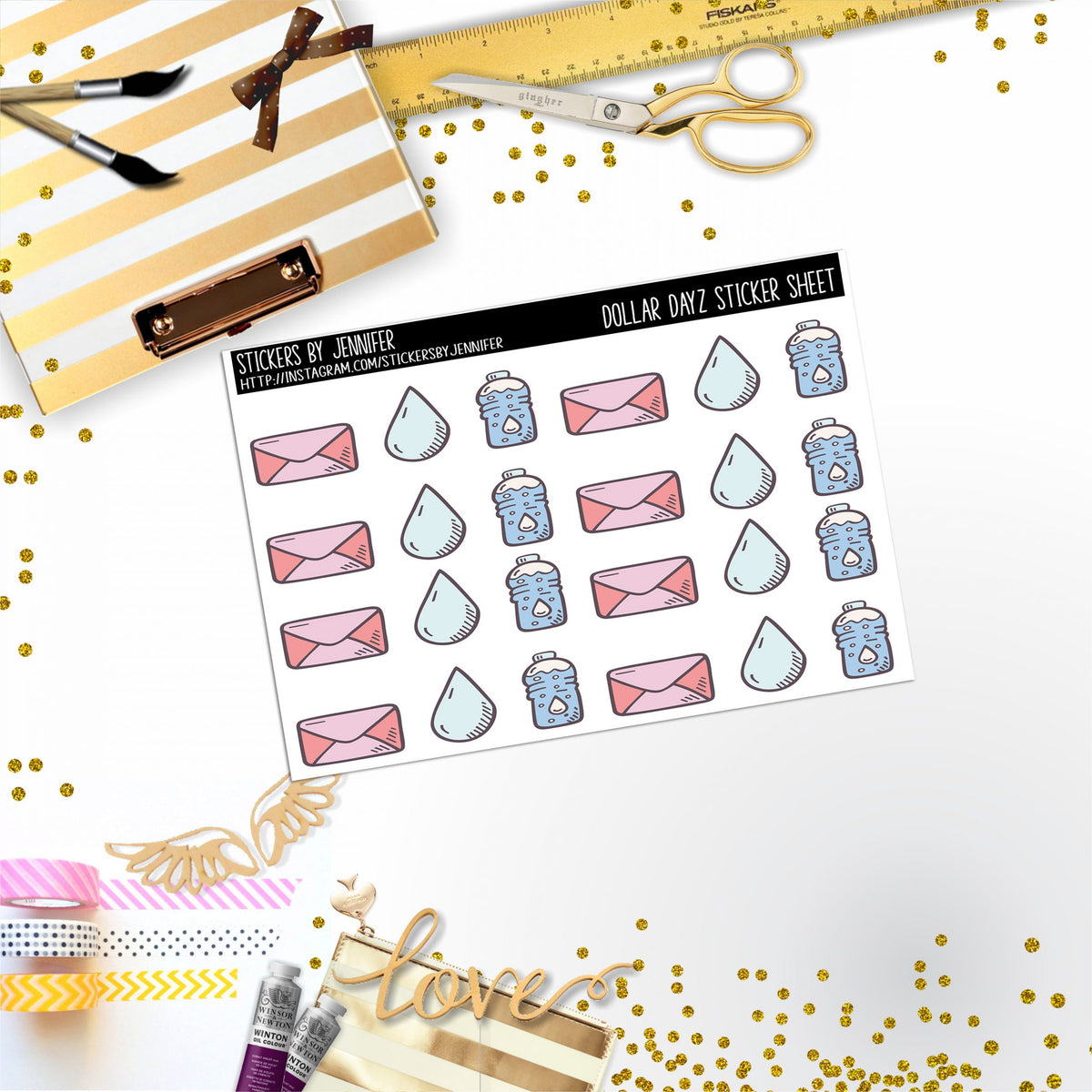 Deco Mini DD070, Planner Stickers, Bullet Journal, Functional Planner Stickers, Stationary Stickers