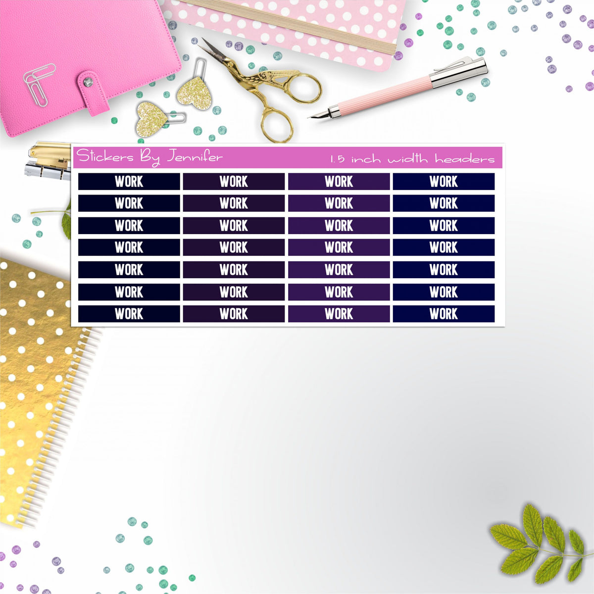 Work 077 Planner Headers, Planner Stickers, Journal Stickers, Functional Planner Stickers, Stationary Stickers