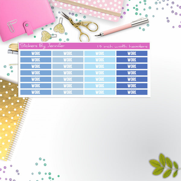 Work 079 Planner Headers, Planner Stickers, Journal Stickers, Functional Planner Stickers, Stationary Stickers