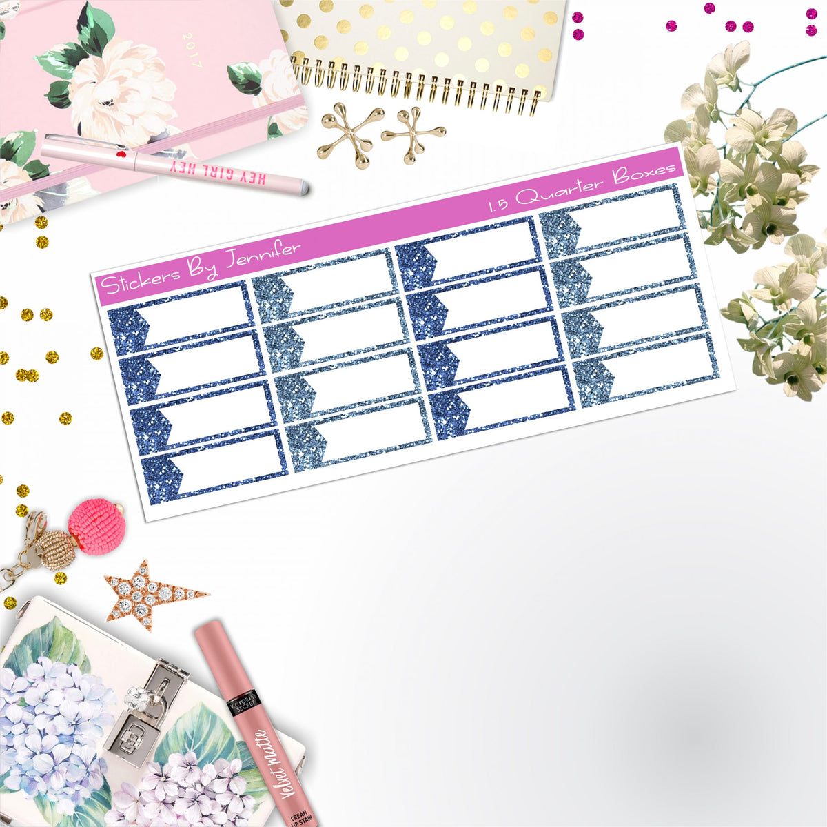 Quarter Boxes 008 Planner Stickers, Journal Stickers, Functional Planner Stickers, Stationary Stickers