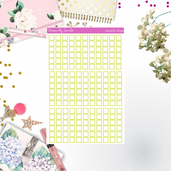 Checklist Strip Stickers 008, Bullet Journal Stickers, Functional Planner Stickers, Stationary Stickers