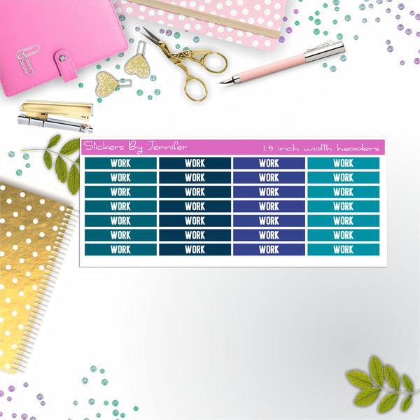 Work 080 Planner Headers, Planner Stickers, Journal Stickers, Functional Planner Stickers, Stationary Stickers