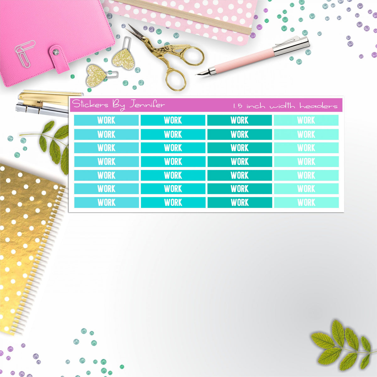 Work 081 Planner Headers, Planner Stickers, Journal Stickers, Functional Planner Stickers, Stationary Stickers