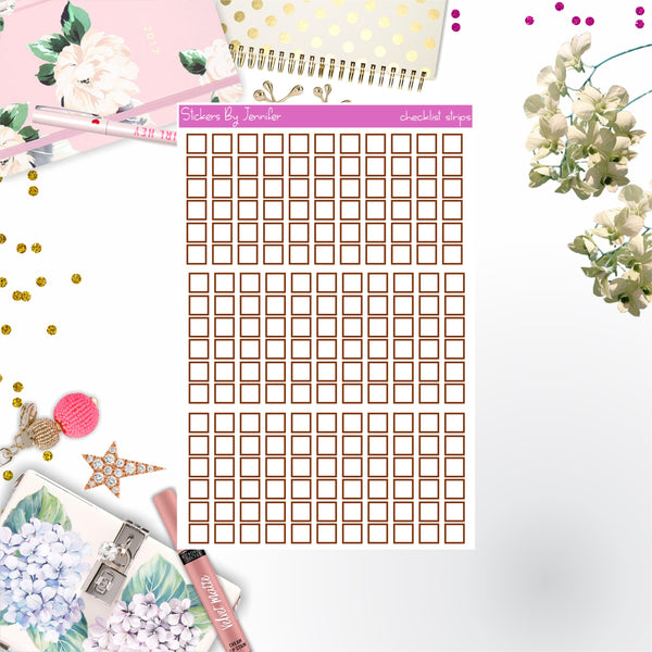 Checklist Strip Stickers 084, Bullet Journal Stickers, Functional Planner Stickers, Stationary Stickers