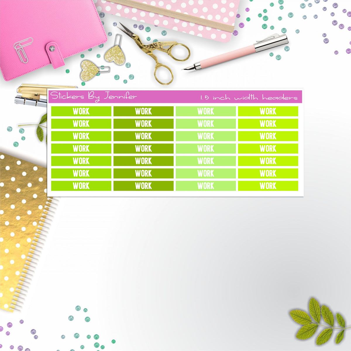 Work 085 Planner Headers, Planner Stickers, Journal Stickers, Functional Planner Stickers, Stationary Stickers