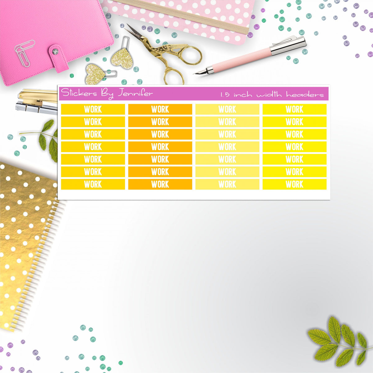 Work 086 Planner Headers, Planner Stickers, Journal Stickers, Functional Planner Stickers, Stationary Stickers
