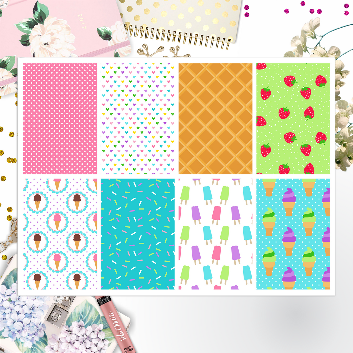 Summer Treats Full Box Big Happy Planner, Erin Condren, Classic Happy Planner
