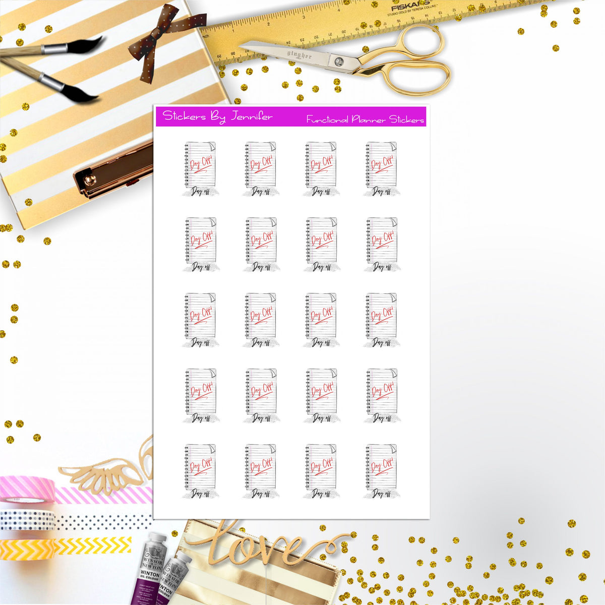 Day Off Stickers, Planner Stickers, Journal Stickers, Functional Planner Stickers, Stationary Stickers
