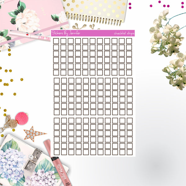 Checklist Strip Stickers 091, Bullet Journal Stickers, Functional Planner Stickers, Stationary Stickers