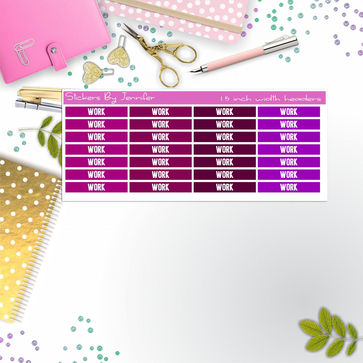 Work 091 Planner Headers, Planner Stickers, Journal Stickers, Functional Planner Stickers, Stationary Stickers
