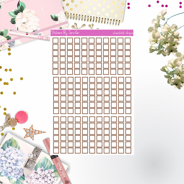 Checklist Strip Stickers 092, Bullet Journal Stickers, Functional Planner Stickers, Stationary Stickers