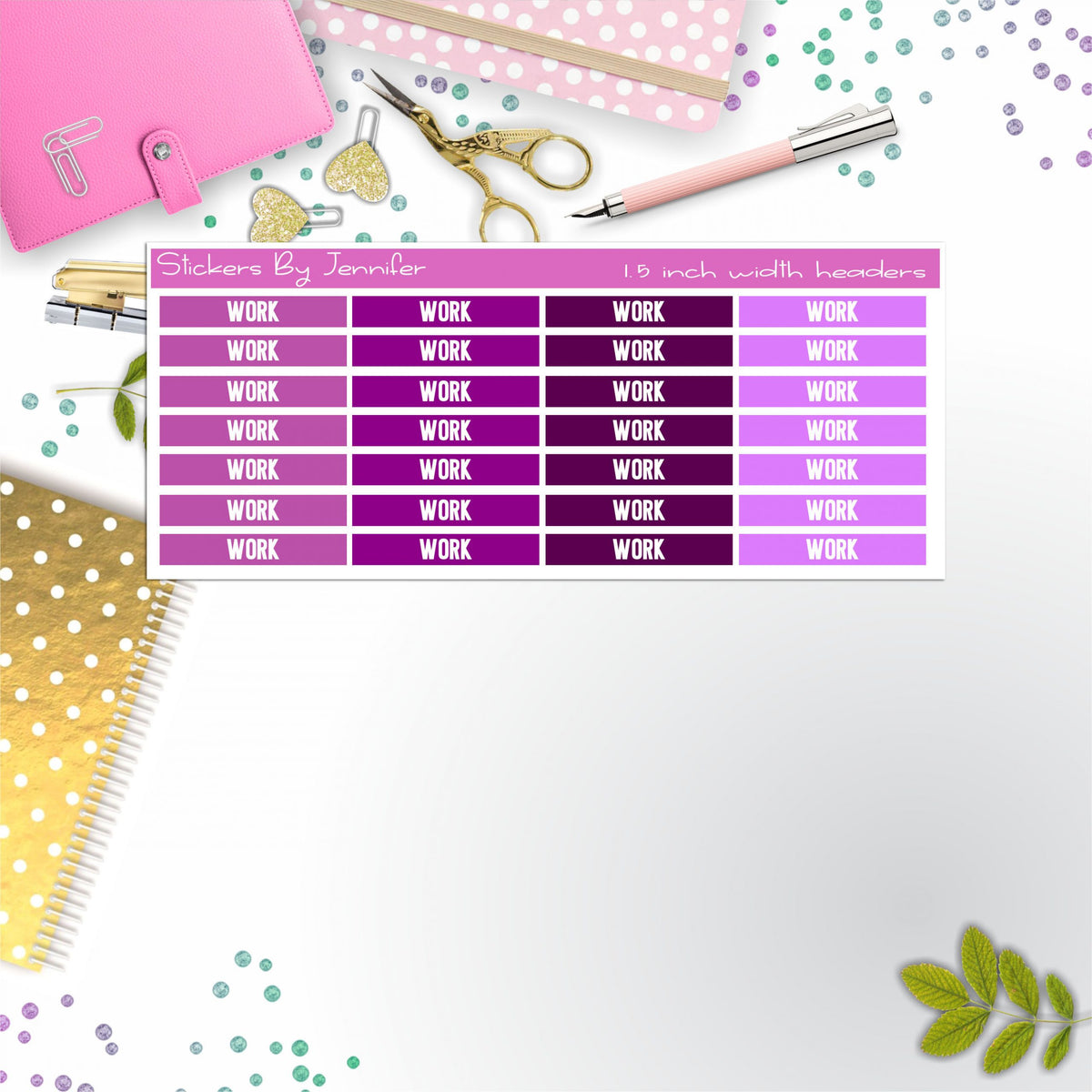 Work 093 Planner Headers, Planner Stickers, Journal Stickers, Functional Planner Stickers, Stationary Stickers