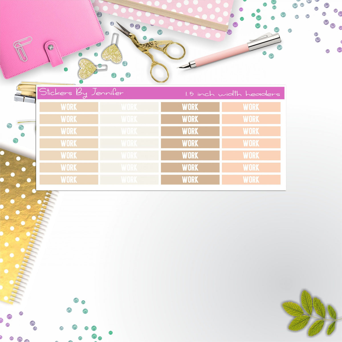 Work 098 Planner Headers, Planner Stickers, Journal Stickers, Functional Planner Stickers, Stationary Stickers